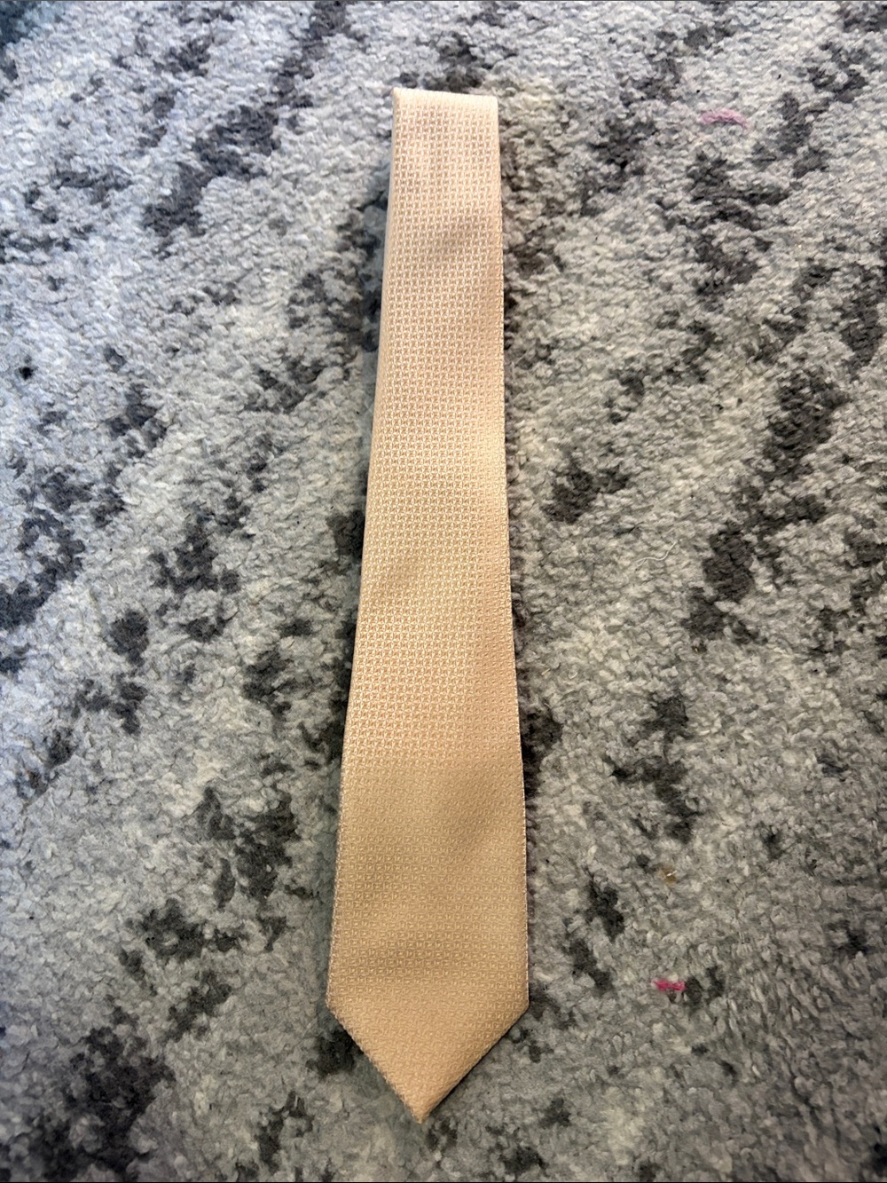 Men's Solid Beige Textured Tie - Versatile Formal Accessory